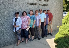 Visitors Posing At The Historic Liberty Jail