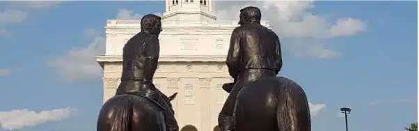 Statue of Joseph and Hyrum Smith On Horse